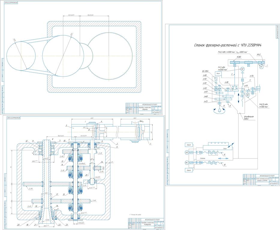 Чертеж Расчет привода движения шпинделя