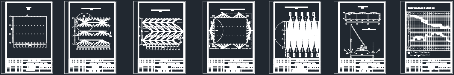 Чертеж Монтаж строительных конструкций промышленного здания 54х66м