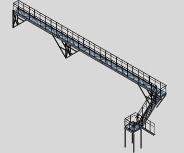 3D модель Лестница металлическая переходная l=17м.