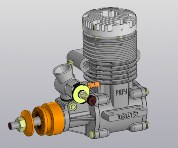 3D модель Авиамодельный двигатель Радуга-10 РУ