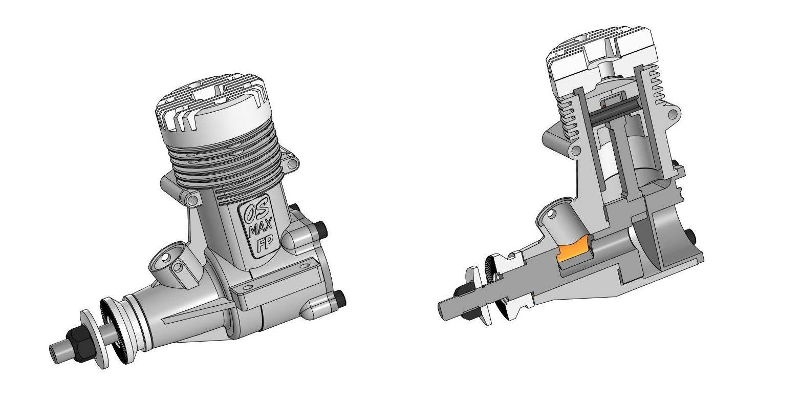 3D модель Авиамодельный двигатель OS MAX FP 60