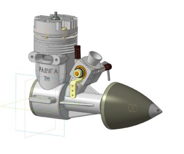 3D модель Авиамодельный двигатель Радуга-7М