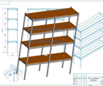 3D модель Полка разборная 1800x500х2200