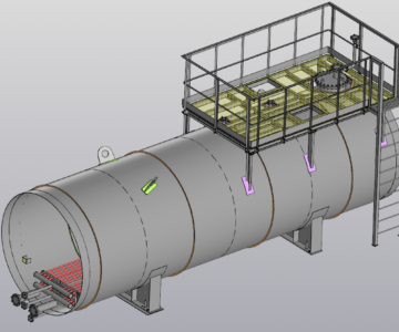 3D модель Резервуар горизонтальный стальной надземный РГСН-50 для хранения мазута