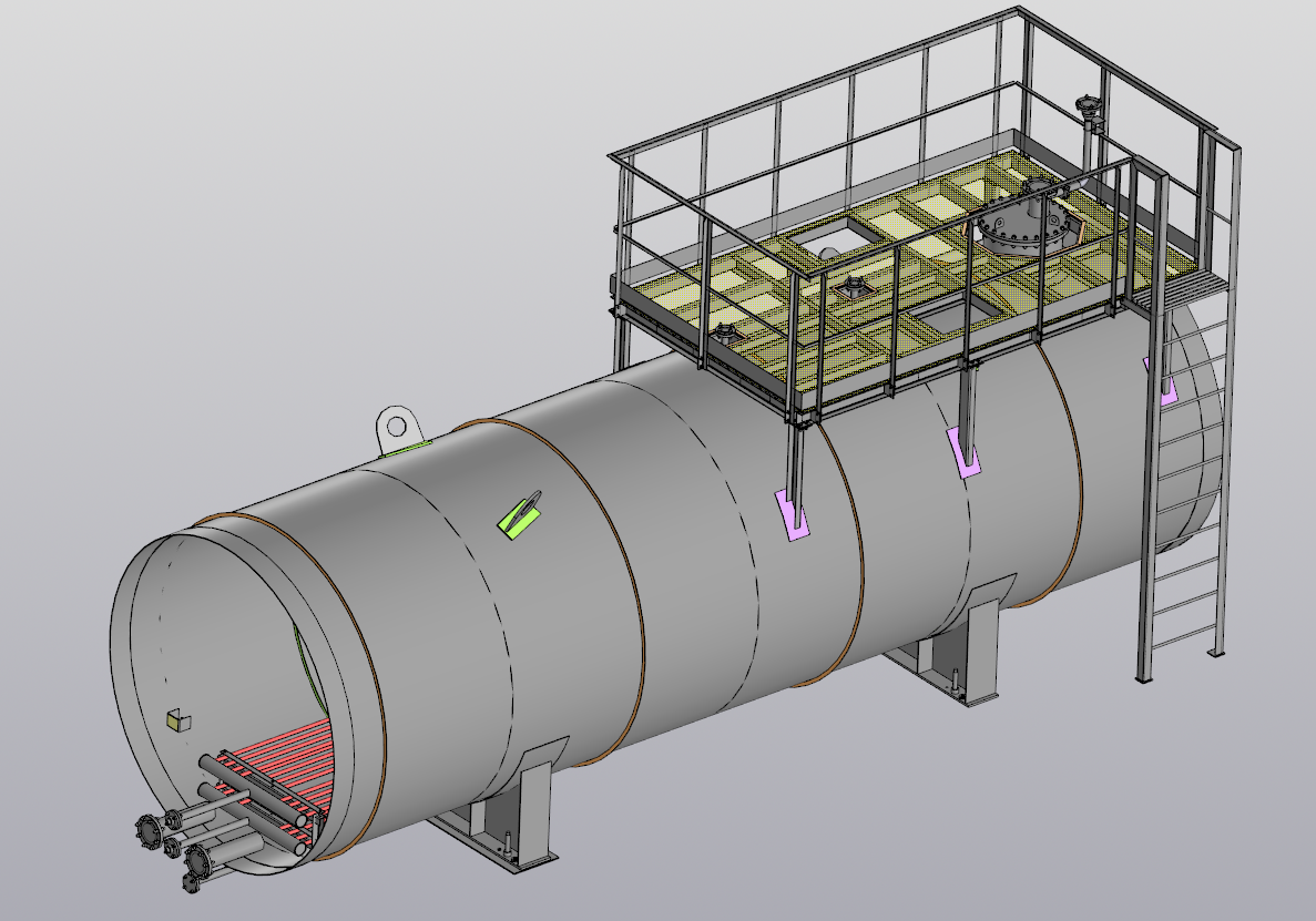 3D модель Резервуар горизонтальный стальной надземный РГСН-50 для хранения мазута