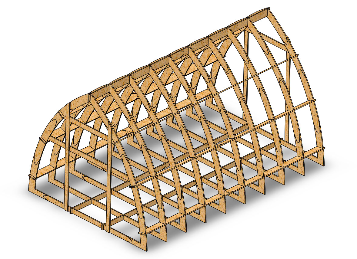 3D модель Каркасный домик из фанеры