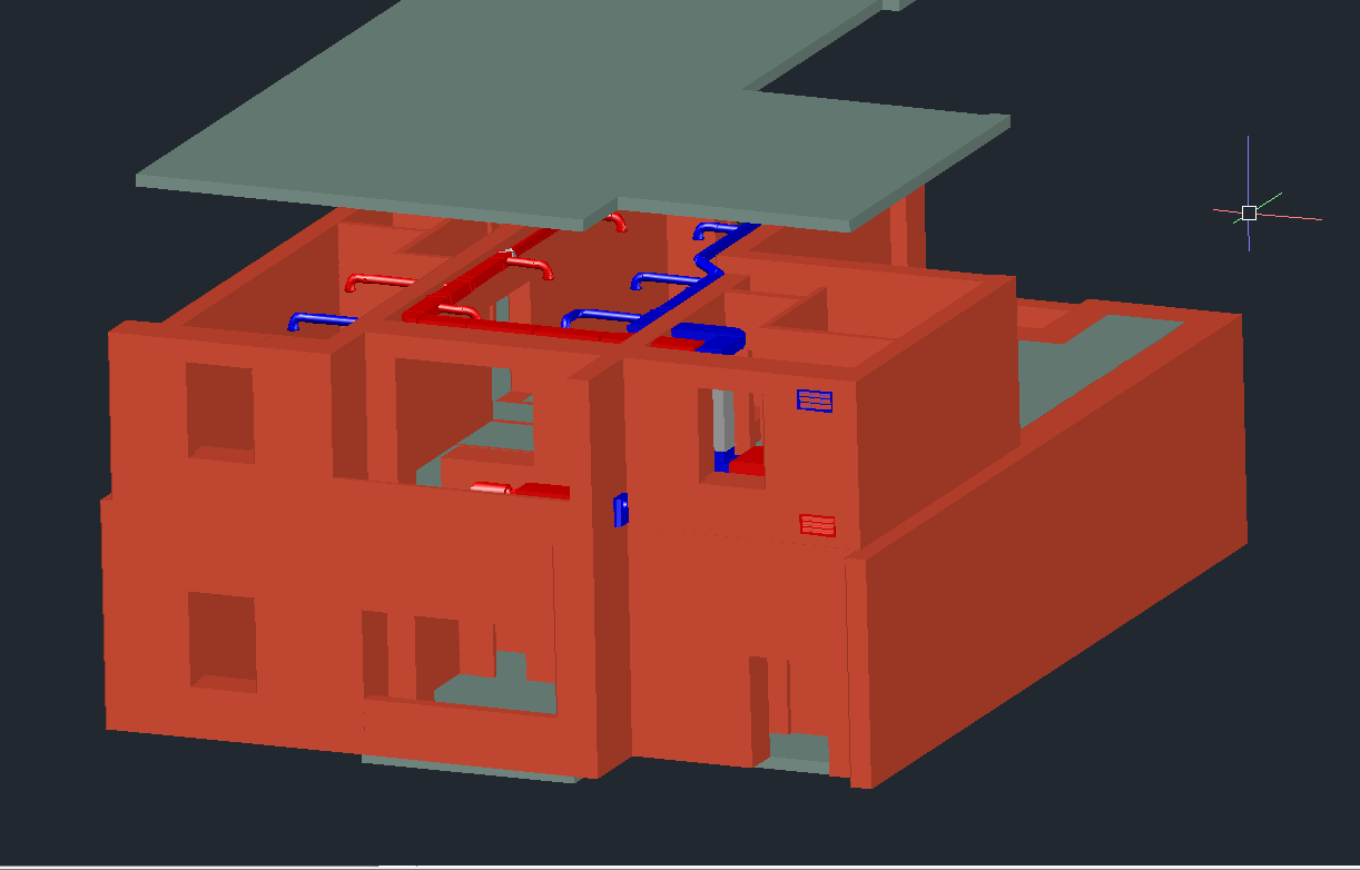 3D модель Система вентиляции офиса