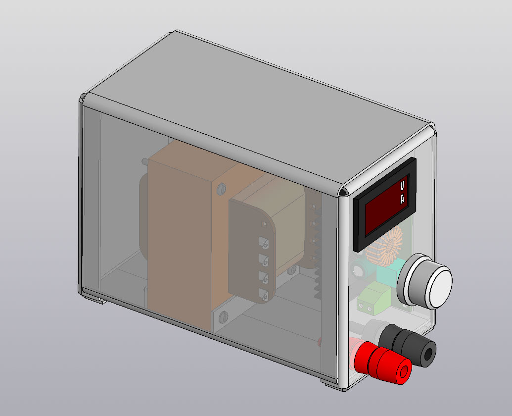 3D модель Блок питания с регулировкой напруги от 0,8 до 20В