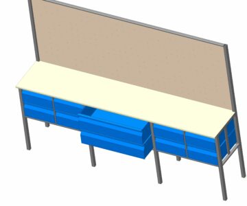 3D модель Верстак слесарный 2700х550х2000 мм