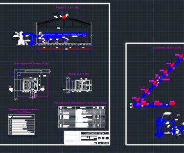 Чертеж Вентиляция и отопление промышленного здания (деревообрабатывающий цех.)