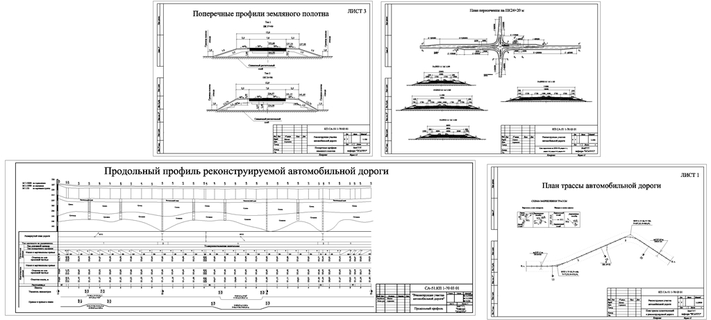 Чертеж Реконструкция участка автомобильной дороги -  Гомельская область