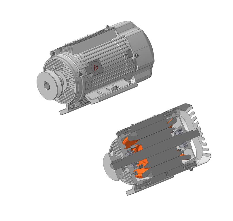 3D модель Электродвигатель взрывозащищенный YBJY-80M2-4