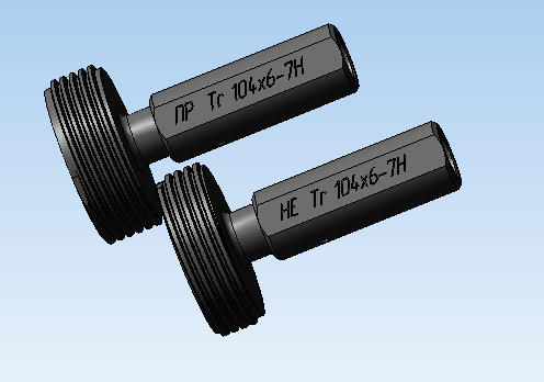 3D модель Калибр-пробка резьбовая Tr 104х6-7Н