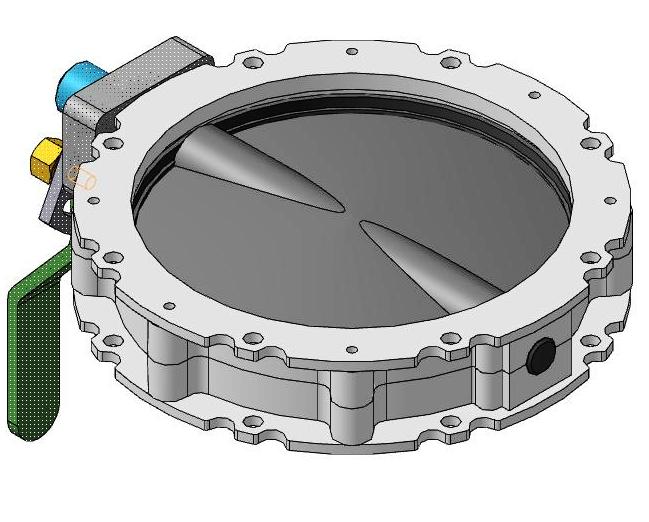 3D модель Заслонка дисковая V2FS300 с ручным приводом