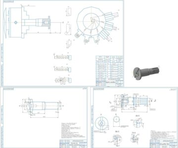 3D модель Курсовой проект. Технологический процесс механической обработки резанием детали «Шлицевой вал 31.175»