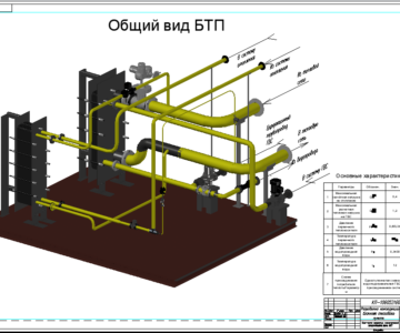 3D модель БТП на базе пластинчатых теплообменников