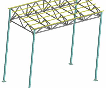 3D модель Навес из профильной трубы 7000х3160х6000