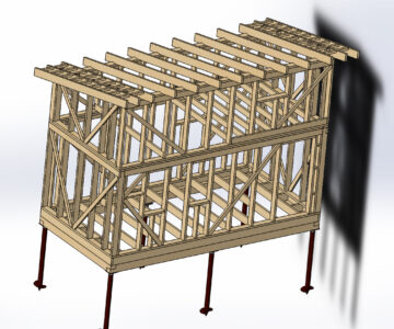 3D модель Каркасный мини дом 6X3 с антресолью