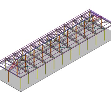 3D модель Навес 30х8х5,6 метров (усиленный для установки качель)