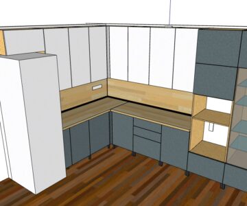 3D модель Современная угловая кухня "без ручек".