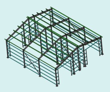 3D модель 3D модель. Металлоконструкция каркаса автомойки 16х15. Чертежи КМД.