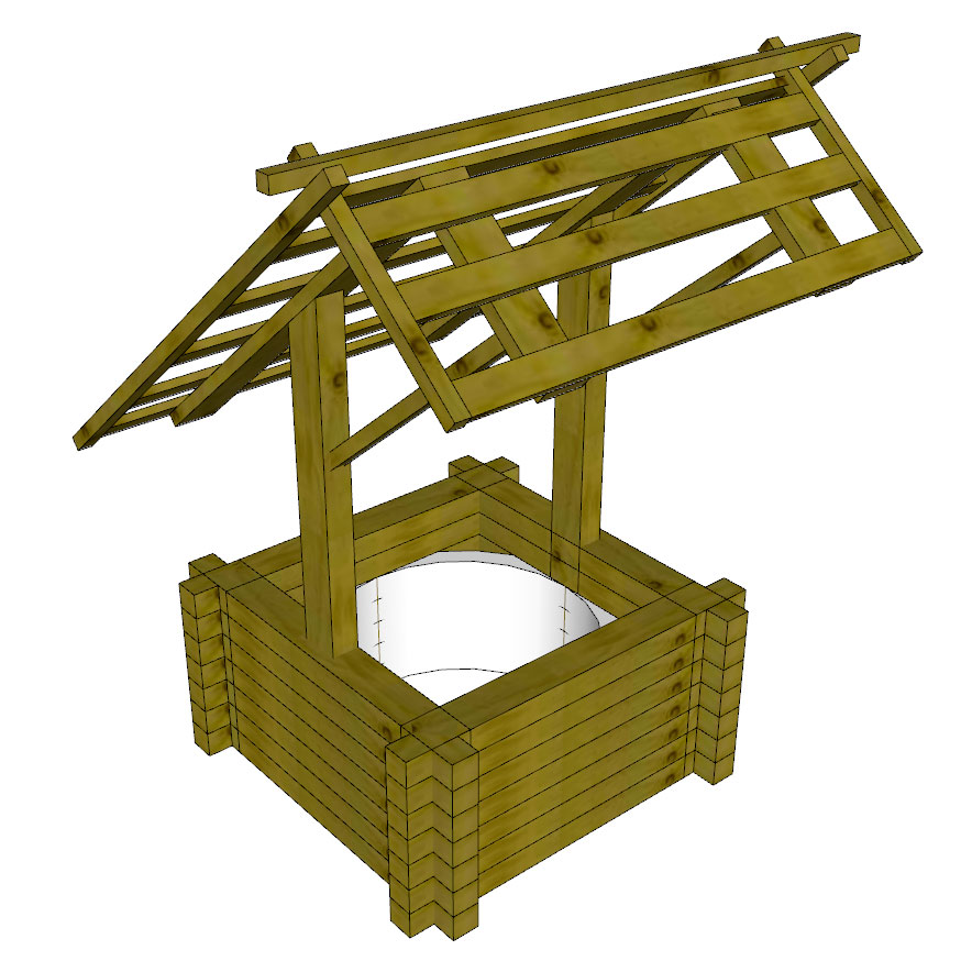 3D модель Колодец деревянный