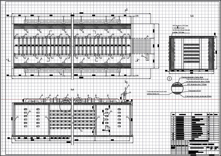 Чертеж "Проектирование туннельной сушилки по производству гипсоволокнистых листов"
