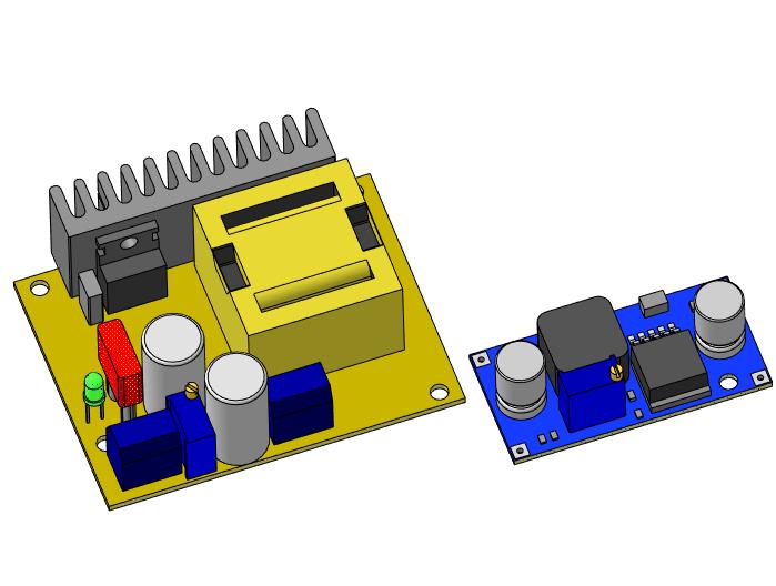 3D модель Преобразователи LM2596  и DC-DC