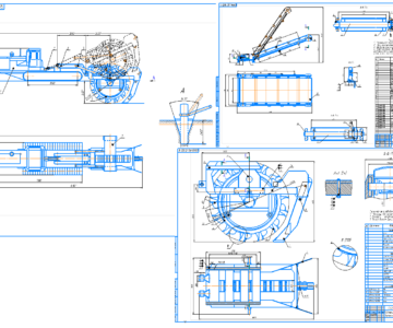 Чертеж Траншеекопатель роторный прототип Tesmec 775 DT Bucket Wheel