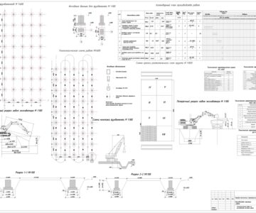Чертеж Проектирование технологических процессов производства земляных работ - Пролет – 18 м; Шаг – 15 м;