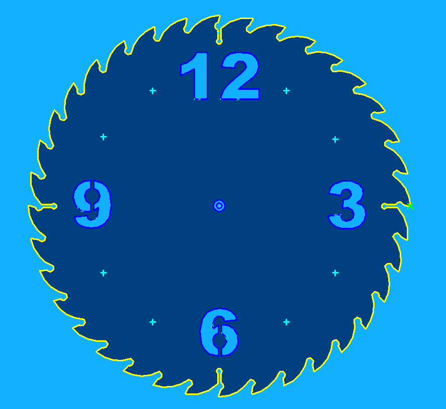 Чертеж Настенные часы Лезвие круглой пилы для выреза на CNC Плазме Лазере