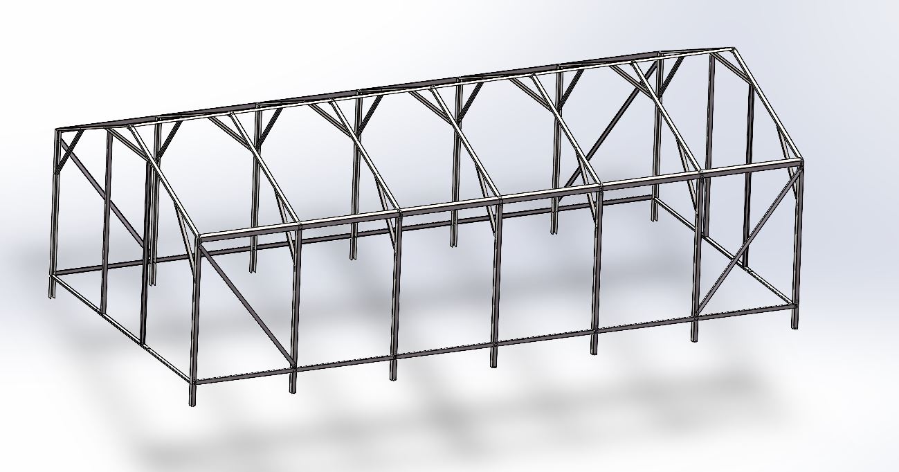 3D модель Каркас теплицы 3000х6000х1945