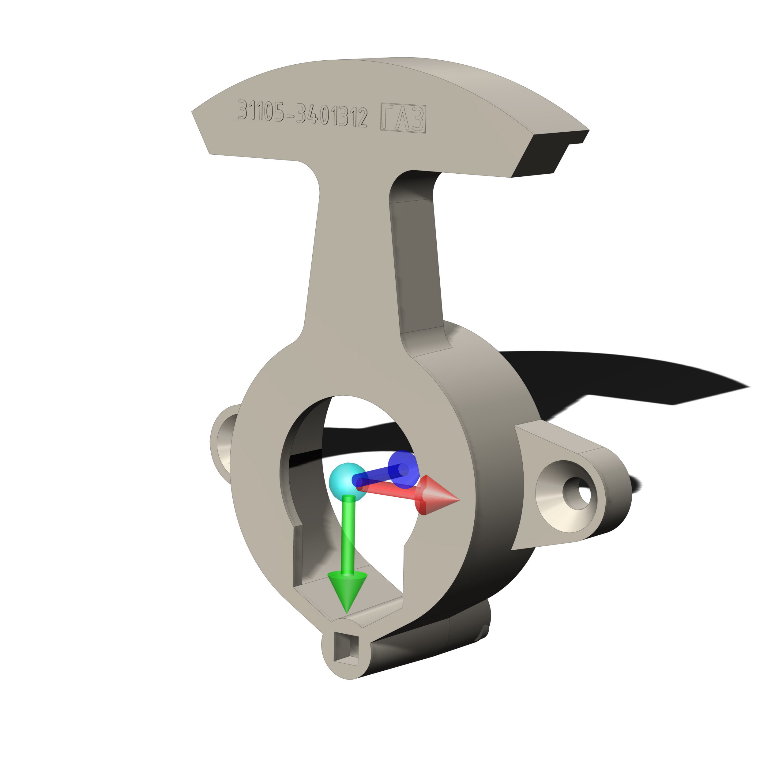 3D модель Рычаг сброса поворотов ГАЗ 31105-3401312