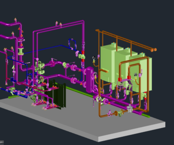 3D модель Блочно-модульная котельная установка БМКУ-0,3МВт на базе 3-х котлов Buderus