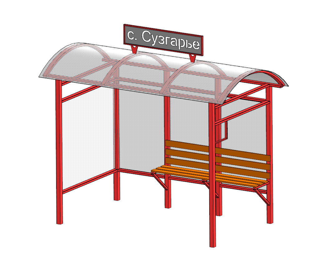 3D модель Автобусная остановка 3080х1880х3320