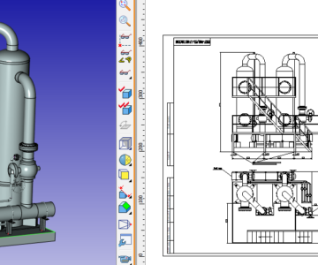 3D модель Блок узла очистки газа Q=400 тыс. нм3/ч.