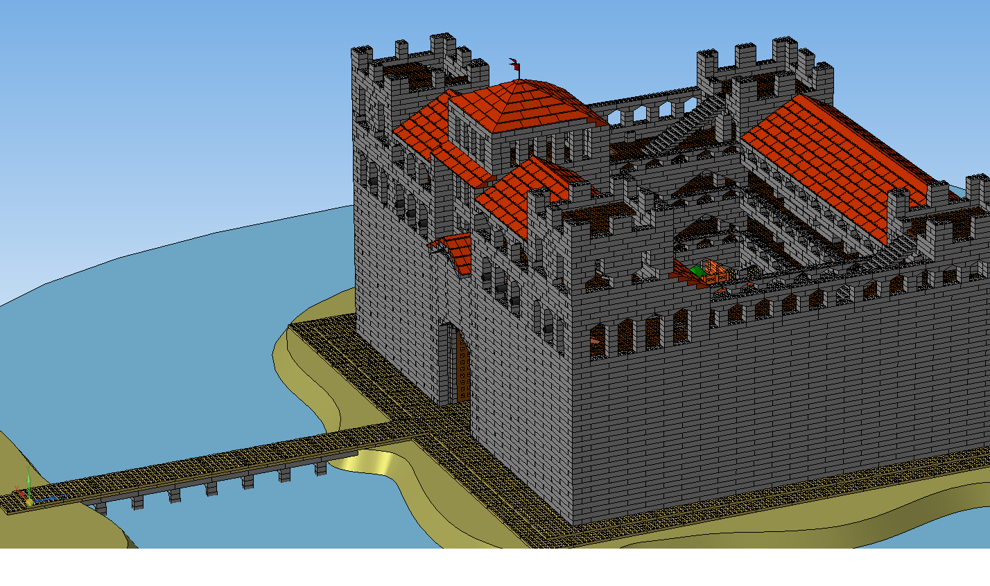 3D модель Макет крепости из "кирпичиков " Lego