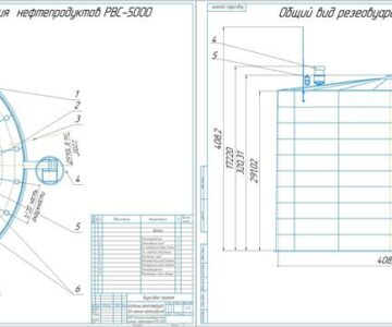 Чертеж Капитальный ремонт резервуара для хранения нефтепродуктов РВС-5000