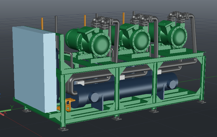 3D модель Чиллер 500 кВт Refra