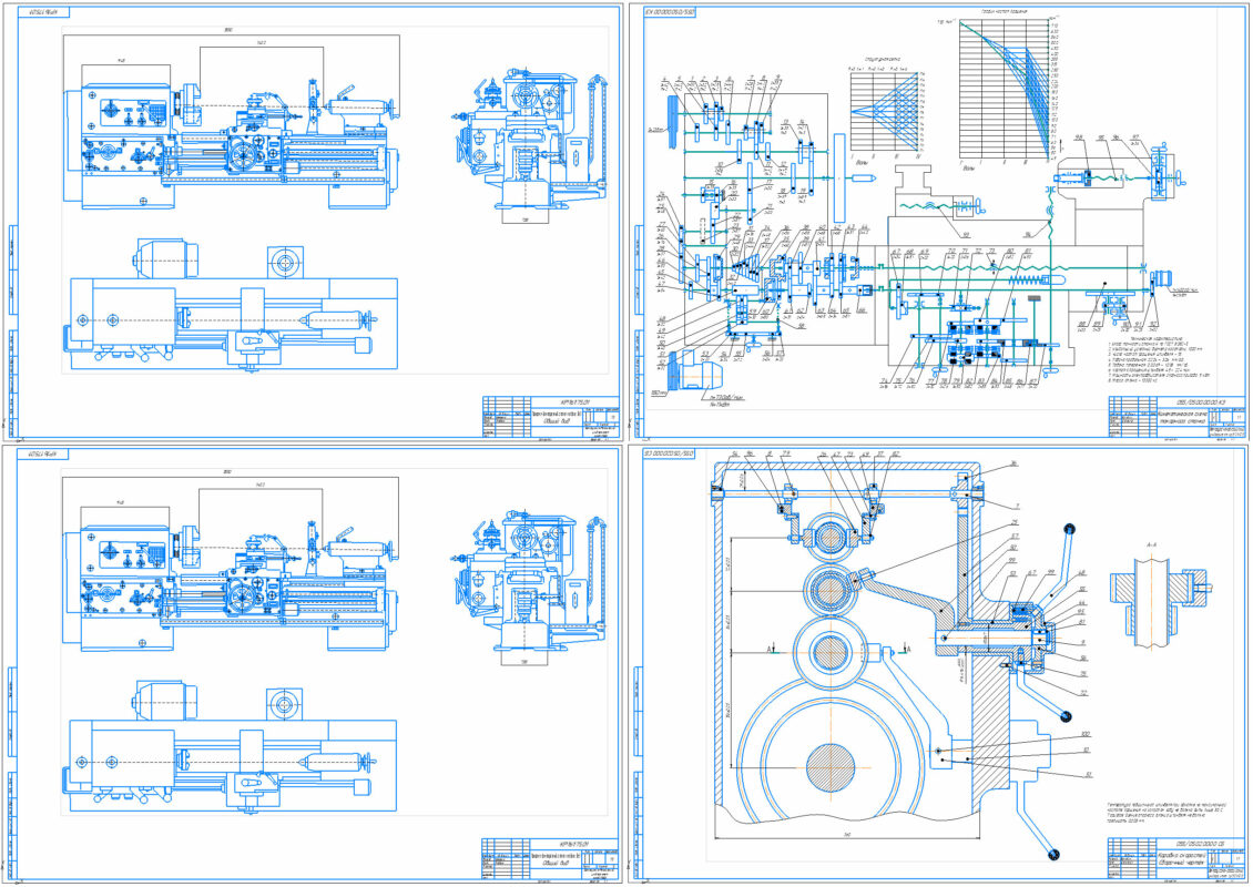 Чертеж Модернизация привода главного движения токарно-лобового станка 165