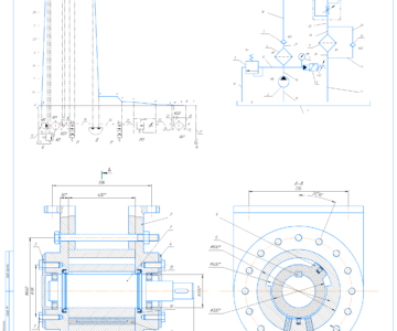 Чертеж Проектирование гидродвигателя поворотного шиберного