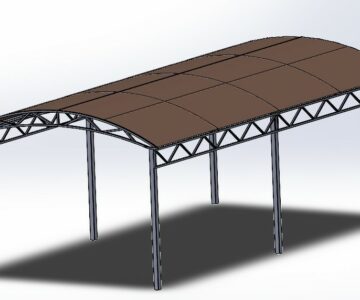 3D модель Арочный навес для автомобиля 3,5 х 7 метров