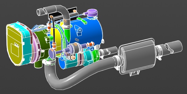 3D модель Предпусковой подогреватель двигателя Webasto Thermo Pro 90