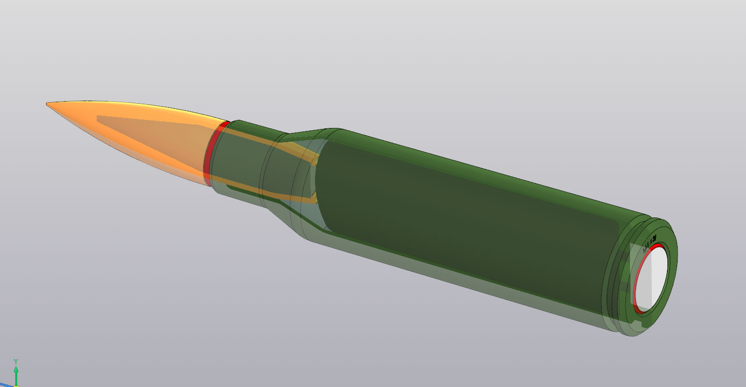 3D модель Патрон АК-74М - 5,45 х 39