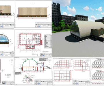 Чертеж Строительство спортивного комплекса (ангарного типа)