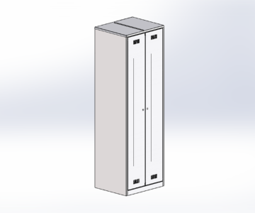 3D модель Шкаф металлический гардеробный 600х500х1860