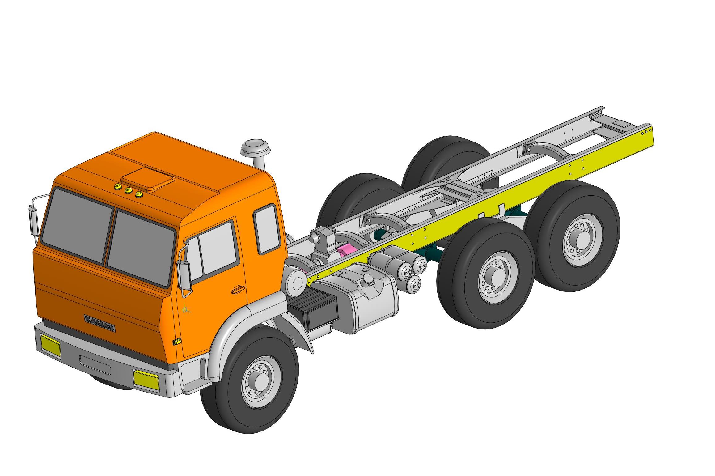 3D модель Шасси КамАЗ-43118 для установки различного навесного оборудования