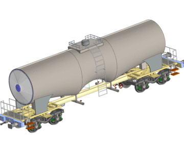 3D модель Железнодорожная цистерна четырехосная 3D