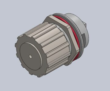 3D модель Проходной герметичный разъем rj-45