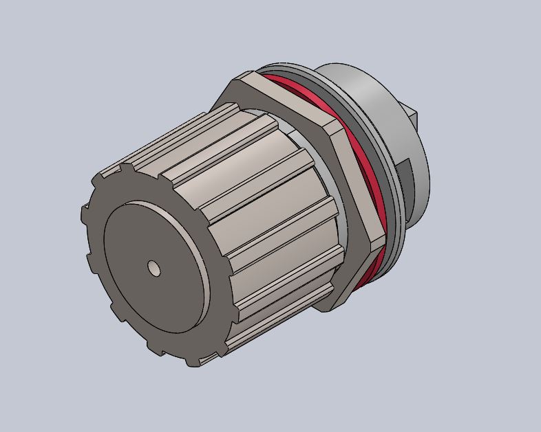 3D модель Проходной герметичный разъем rj-45